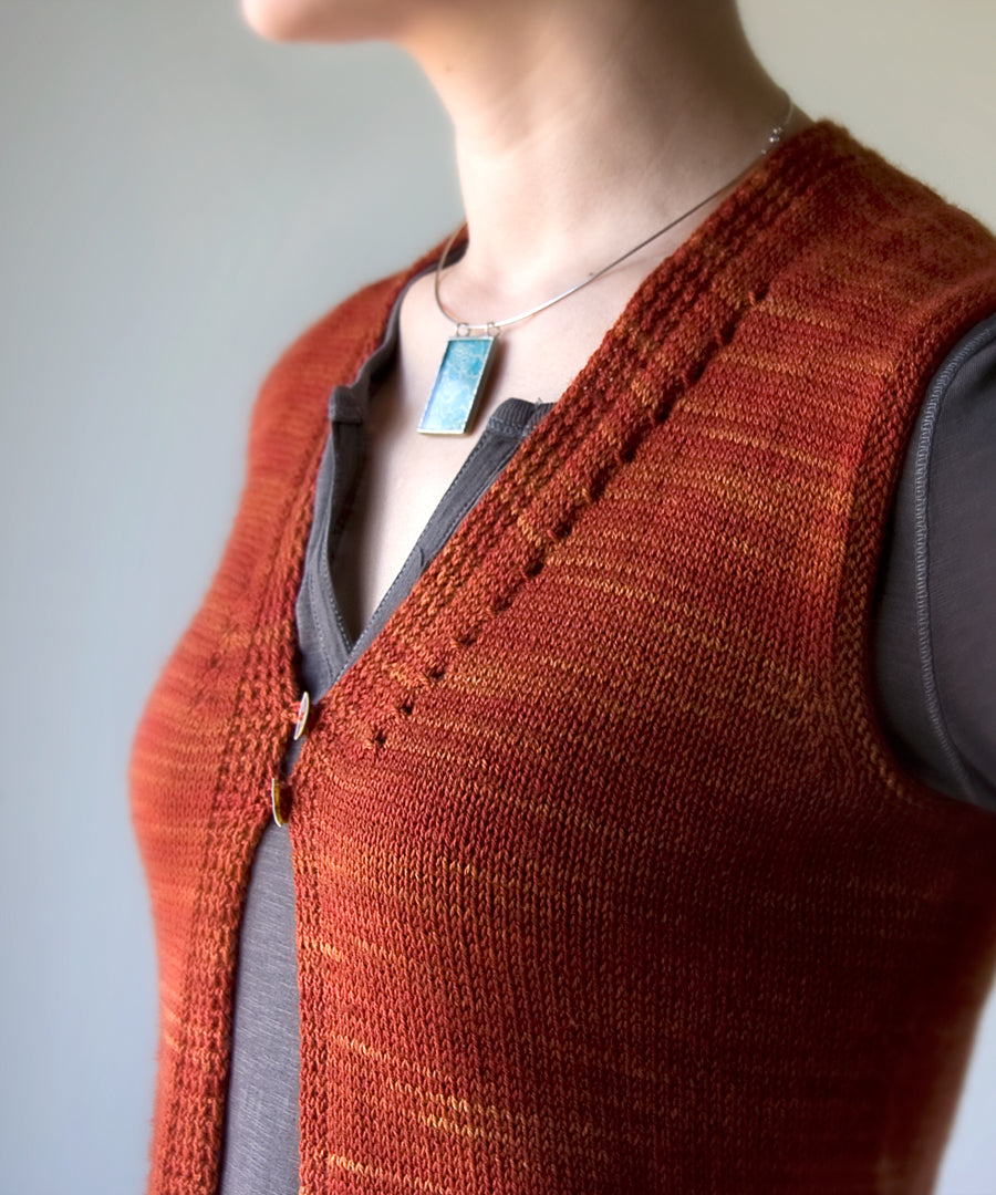 Galiano Vest-Downloadable knitting pattern-Tricksy Knitter